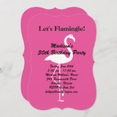 Let's Flamingle Verjaardagsfeestje Uitnodiging - F (Voorkant / Achterkant)