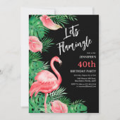 Lets Flamingo Verjaardagsfeestje Kaart (Voorkant)