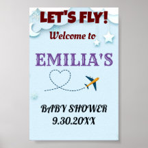 Let's Fly Baby shower Welkomstbord - Aangepast