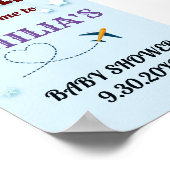 Let's Fly Baby shower Welkomstbord - Aangepast Poster (Hoek)