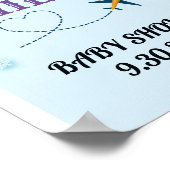 Let's Fly Baby shower Welkomstbord - Aangepast Poster (Hoek)