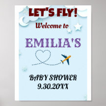 Let's Fly Baby shower Welkomstbord - Aangepast