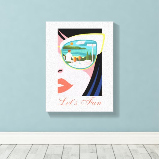 Let's Fun beroemd gemaakt door The White Lotus Canvas Afdruk (Insitu (Houten vloer))