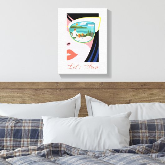 Let's Fun beroemd gemaakt door The White Lotus Canvas Afdruk (Insitu (Slaapkamer))