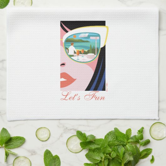 Let's Fun beroemd gemaakt door The White Lotus Theedoek (Gevouwen)