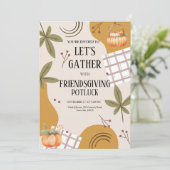 Let's Gather Friendsgiving Potluck Thanksgiving  Kaart (Staand voorkant)