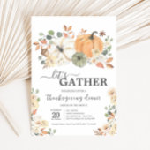 Let's Gather Pumpkin Dinner Thanksgiving Kaart