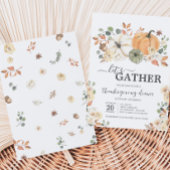 Let's Gather Pumpkin Dinner Thanksgiving Kaart