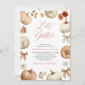 Lets Gather Thanksgiving Dinner Pumpkin Bows Kaart (Voorkant)