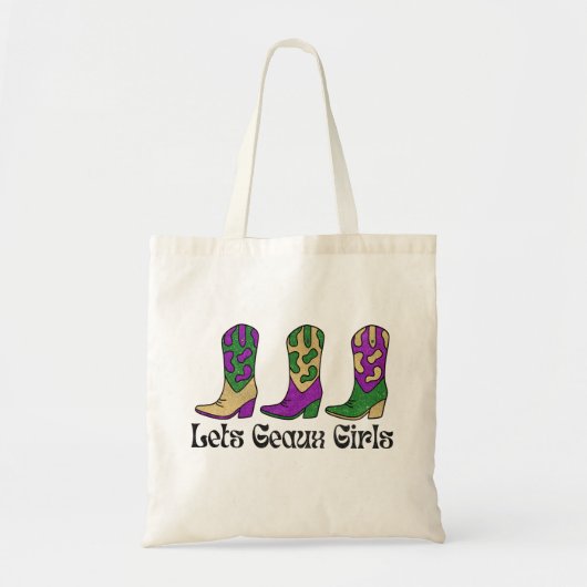 Lets Geaux Girls Mardi Gras Bachelorette Tote Bag (Voorkant)