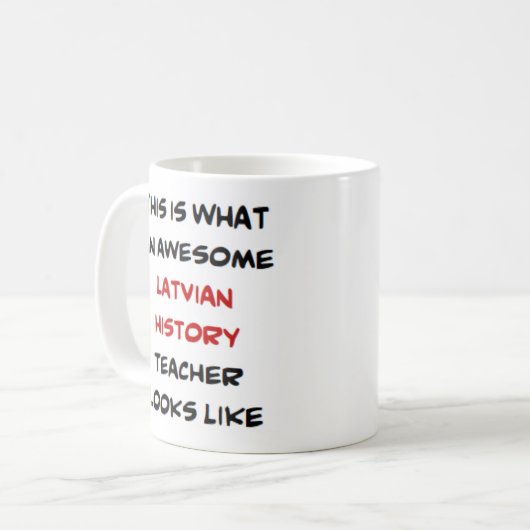 Lets geschiedenisleraar, geweldige Mok (Voorkant links)
