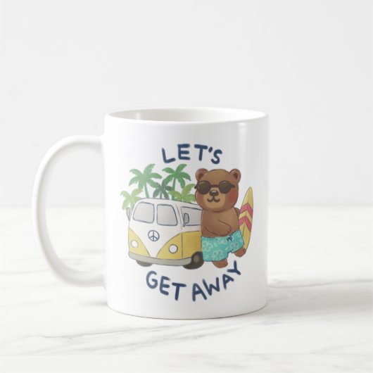 Let's Get Away: Teddy Bear en Van Drawing Koffiemok (Links)