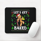 Let's Get Baked Gingerbread Man Weed Funny Christm Muismat (Met muis)