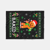 Lets Get Baked Ugly Sweater Weed Christmas Xmas  Fleece Deken (Voorkant (Horizontaal))