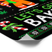Lets Get Baked Ugly Sweater Weed Christmas Xmas Poster (Hoek)