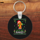 Lets Get Baked Ugly Sweater Weed Christmas Xmas  Sleutelhanger (Voorkant)
