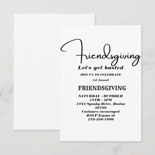 Let's Get Basted | Friendsgiving invitation Kaart (Voorkant / Achterkant)