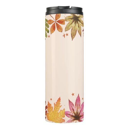 "Let's Get Cosy" Herfst Fall Bladeren Thermosbeker (Achterkant)