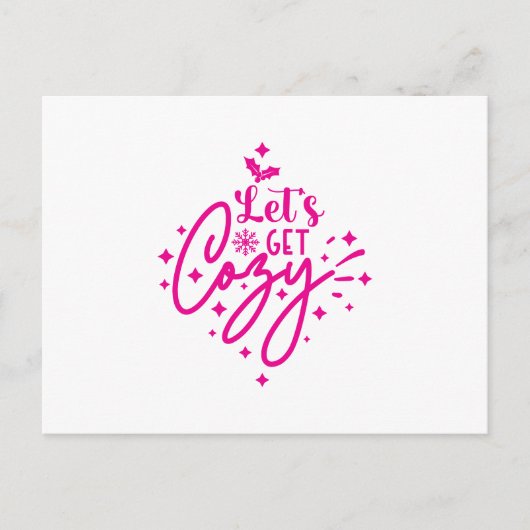 Let's Get Cozy Christmas Briefkaart (Voorkant)