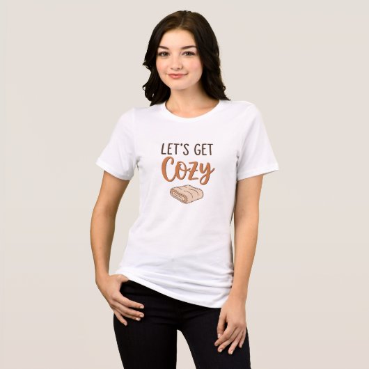 "Let's Get Cozy" deken Tri-Blend Shirt (Voorkant volledig)