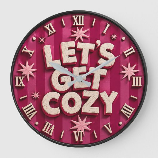 Let's Get Cozy Retro Cozy Home Typography Grote Klok (Voorkant)