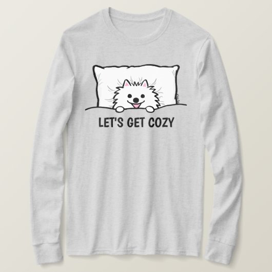 Lets get Cozy Schattig Pommeren Dog Tucked in T-shirt (Design voorkant)