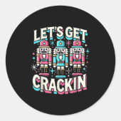 Lets Get Crackin Drie Notenkrakers Kerst Mannen W Ronde Sticker (Voorkant)