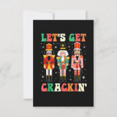 Let's Get Cracking Funny Christmas Nutcracker Ball Bedankkaart (Voorkant)