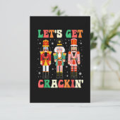 Let's Get Cracking Funny Christmas Nutcracker Ball Bedankkaart (Staand voorkant)