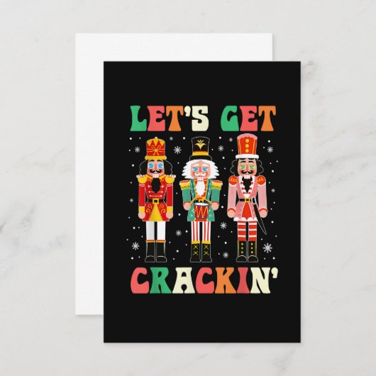 Let's Get Cracking Funny Christmas Nutcracker Ball Bedankkaart (Voorkant / Achterkant)
