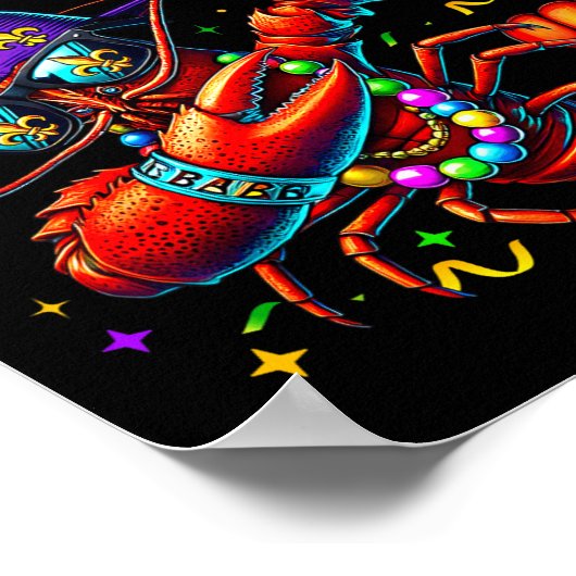 Let's Get Cray Cray Mardi Gras Dabbing Crawfish Bo Poster (Hoek)