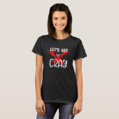 Let's Get Cray Crayfish With Mardi Gras Mask Crawf T-shirt (Voorkant volledig)
