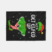 Let's Get Elfed Up Christmas Family Elf Squad Girl Fleece Deken (Voorkant (Horizontaal))