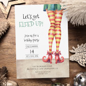 Let's Get ELFED UP! Fun Curly Shoes Holiday Party Kaart