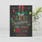 Let's Get Elfed Up Holiday Party Invitation - BK Kaart (Staand voorkant)