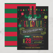 Let's Get Elfed Up Holiday Party Invitation - BK Kaart (Voorkant / Achterkant)