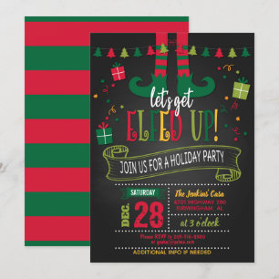 Let's Get Elfed Up Holiday Party Invitation - BK Kaart