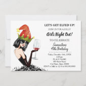 Lets Get Elfed Up Kerstmeisjes avond uit Verjaarda Kaart (Voorkant)