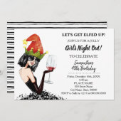 Lets Get Elfed Up Kerstmeisjes avond uit Verjaarda Kaart (Voorkant / Achterkant)