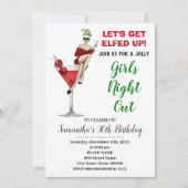 Lets Get Elfed Up Kerstmeisjes avond uit Verjaarda Kaart (Voorkant)