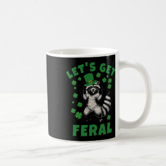 Let's Get Feral Raccoon St Patricks Day Shamrocks  Koffiemok