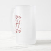 Let's Get Frosted Snowman Beer Snarky Christmas Matglas Bierpul (Voorkant links)