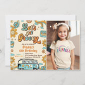 Let's Get Groovy Retro Rainbow 6th Birthday Kaart (Voorkant)