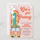 Let's Get Groovy Retro Rainbow 6th Birthday Kaart (Voorkant)