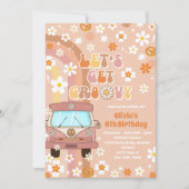 Let's Get Groovy Retro Rainbow 6th Birthday Kaart (Voorkant)