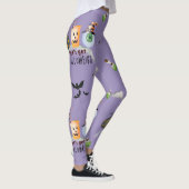 "Let's Get Hallo-Weird" Funky Halloween Paarse Leggings (Rechts)