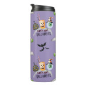 "Let's Get Hallo-Weird" Funky Halloween Paarse Thermosbeker (Geroteerd rechts)