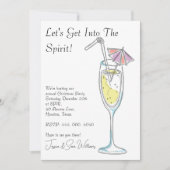 '"Let's Get Into The Spirit" Kerstfeest Invitatie' Kaart (Voorkant)