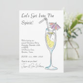 '"Let's Get Into The Spirit" Kerstfeest Invitatie' Kaart (Staand voorkant)