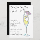 '"Let's Get Into The Spirit" Kerstfeest Invitatie' Kaart (Voorkant / Achterkant)
